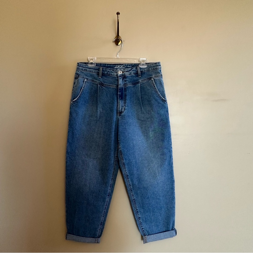 Yoke Blue Jeans with Pleating Detail- 12